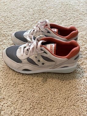 Saucony Kids Pink-Gray Suede & Mesh Sneakers